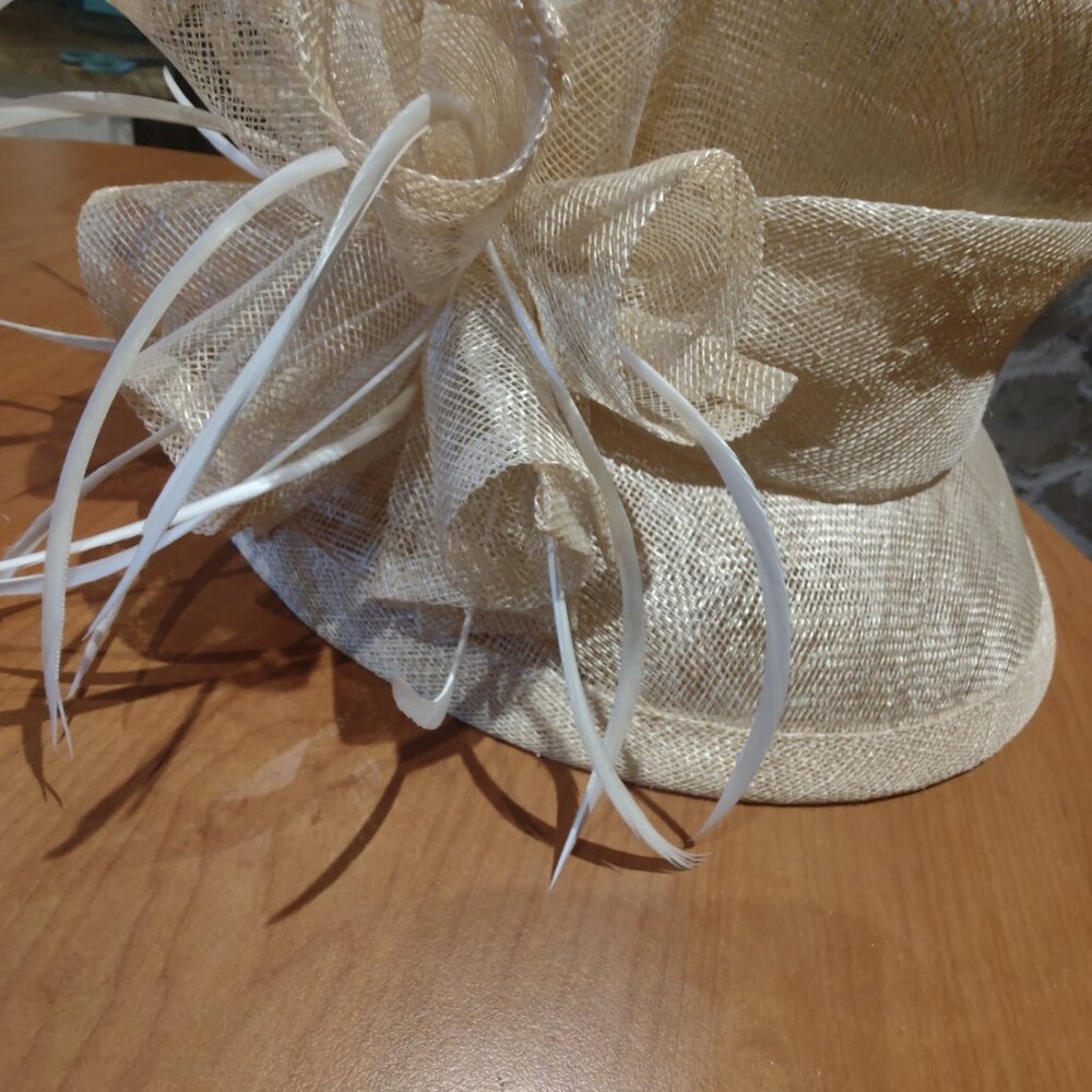 Kentucky Derby, Wedding, Tea Party Hat (Natural Straw) Preowned
